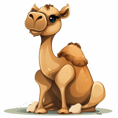 Cute cartoonish camel clip art