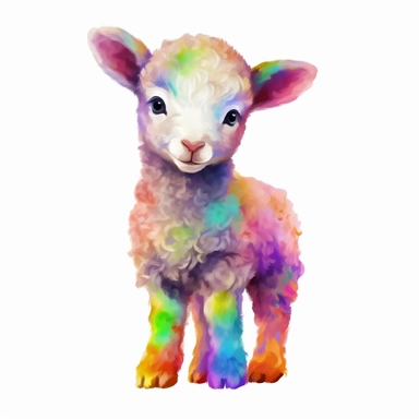 Clipart baby sheep, colorful