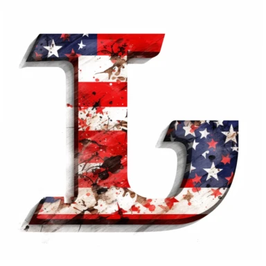letter J, 4th July, American holiday, clipart, white background