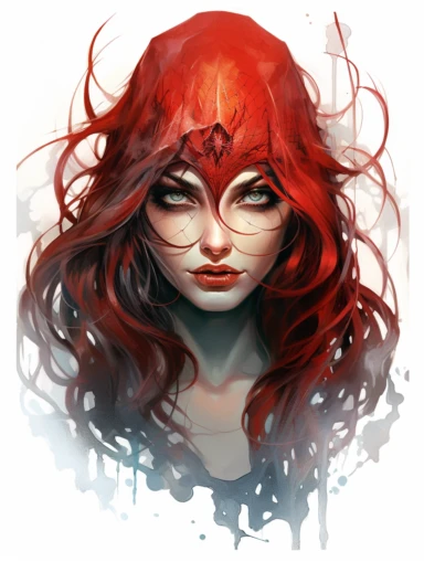 spider woman, sticker art, clipart png, photorealistic, watercolor, digital painting, WHITE BACKGROUND, fantasy style, realistic, painting, 8k, ultra details,