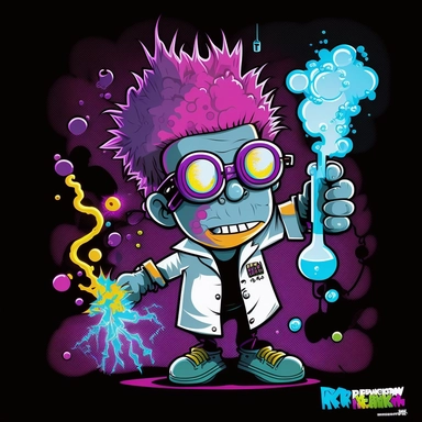 mad scientist frankenstiens laboratory black background clipart style, vector, logo, cute, golden, purple, teal, pink, lite blue, picture book style, children's lesson book, captivating, kid friendly cute character, black and white, coloring book style, cartoon style, vector image, simple, line art style, character, white background