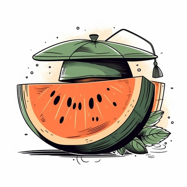 Graduation Cantaloupe flat vector clipart white background with margins lovely