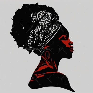 Black Woman silhouette, Afro female, hairstyle, cartoon, vector, sharp focus, super detailed, illustration, 16:9, v4, q2, 16k, High quality, clipart