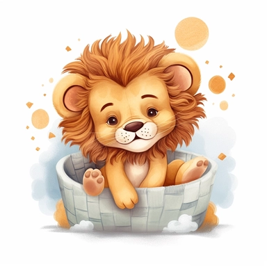 cute lion clipart for a baby bedroom