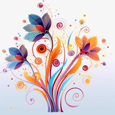 abstract flowers clip art