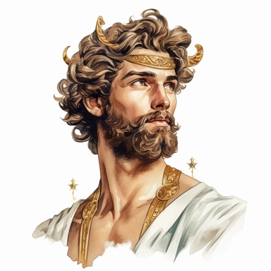 beautiful stunning handsome vintage greek god character, paint art style, clipart, white background, superrealistic, one of a kind