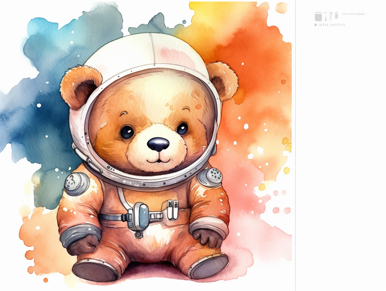astronaut bear cliparts