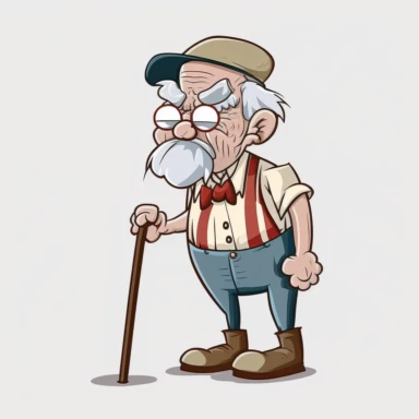 Labor Day Cartoon Old Man Free PNG and Clipart white background