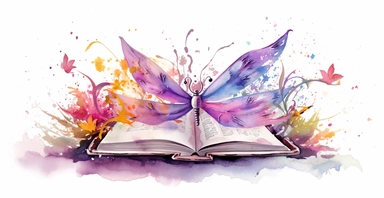 Adorable open watercolour book, cute dragon flies flying out, vivid colours, watercolor clipart, white background, I can’t believe how beautiful this is