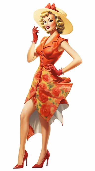 pin up calendar girls, clip art