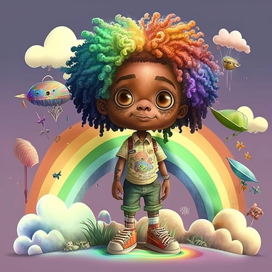 african american boy lil pump pixar style - Upscaled by @finesseprofessor (fast)clipart, afro ,Full body with legs , woodstock , punk rock , rainbow dredloacks Highly detailed close-up portrait , standing , Nicoletta Ceccoli, Mark Ryden, lostfish, Earl Nor, global lighting, divine rays, detailed and intricate surroundings, sf, intricate artwork masterpiece, ominous, matte painting movie poster, blue ratio, trending on cgsociety, intricate, epic, trending on artstation 8k- Upscaled by @JerzieGurl