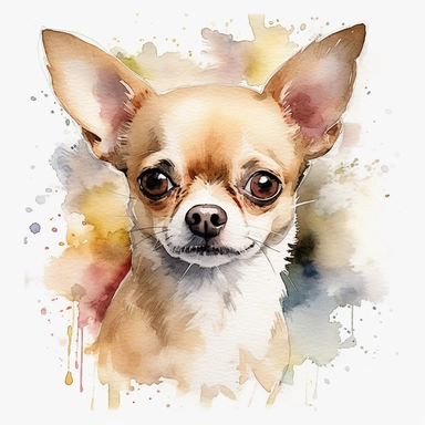 chihuahua, watercolour, clipart