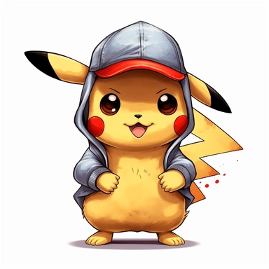 pikachu with ash ketchum hat clipart
