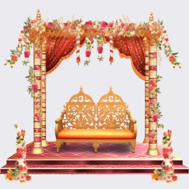 indian wedding, stage, decoration, clipart