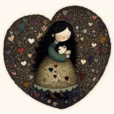 dark academia, heart, fairytale, folk art, Mark briscoe , watercolor, white background, clipart, cute, illustration, comic, glitter, magic