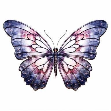 Clipart of butterfly in the style of watercolour, clean outline, glitter core, individual