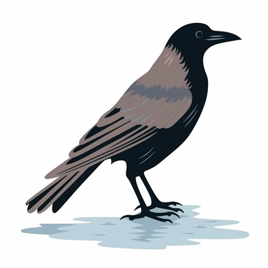 crow clipart, white background,