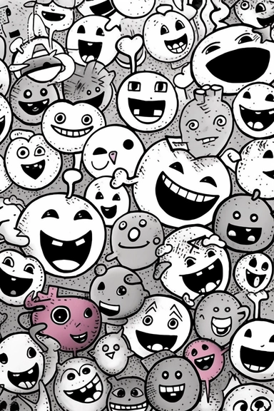 smiling emoticons set of cartoon icons free vector graphic art and clipart, in the style of jean dubuffet, cross-hatching, bunnycore, tim burton, stencil art, whimsical cyborgs, flickr