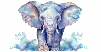 Adorable baby elephant on the blue pastel blue and pink colours, ornamental watercolor clipart, white background, I can’t believe how beautiful this is