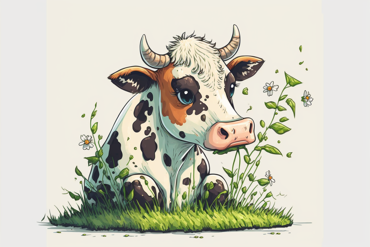 cow eating cliparts