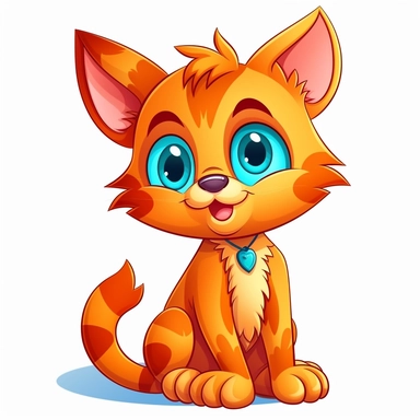 Clipart of a Cute Cartoon Cat