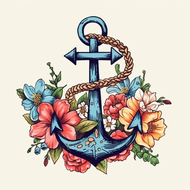 floral anchor clip art