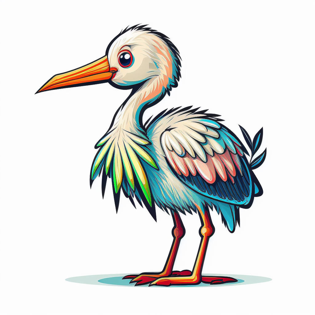 baby and stork clipart