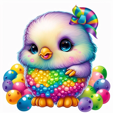 cute baby easter peep candy lisa frank clipart