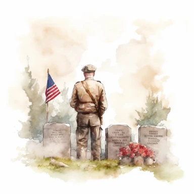 memorial day, watercolor, octane rendering, clip art