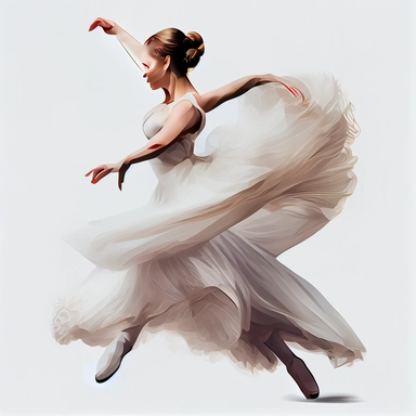 ballet dancer, pixar style, clipart, white background