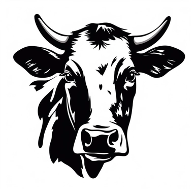 cow head Silhouette clipart