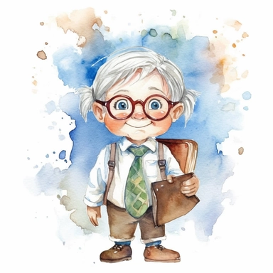 watercolor illustration, cute, teacher day clipart, highest resolution and on white background. solid edges and clear clipart