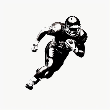 american football clipart, simple, black and white, white background
