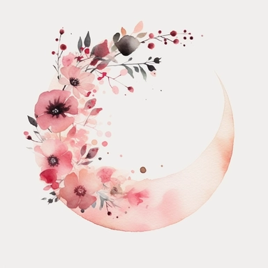 half a circle, minimal, pale pink watercolor flowers, wedding invite, clipart, white background, half circle