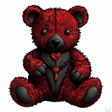 vibrant gothic teddy bear clip art