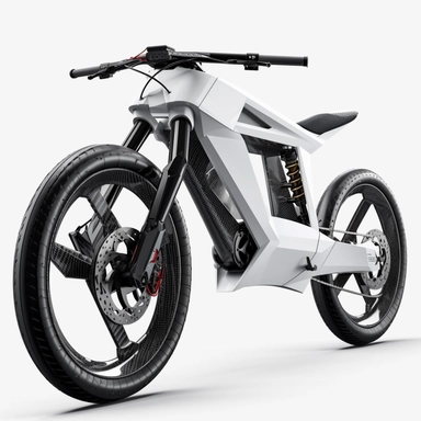 Tesla releases a line of electric bikes, designed with the same sleek, futuristic aesthetic as their cars, logo clipart, white background