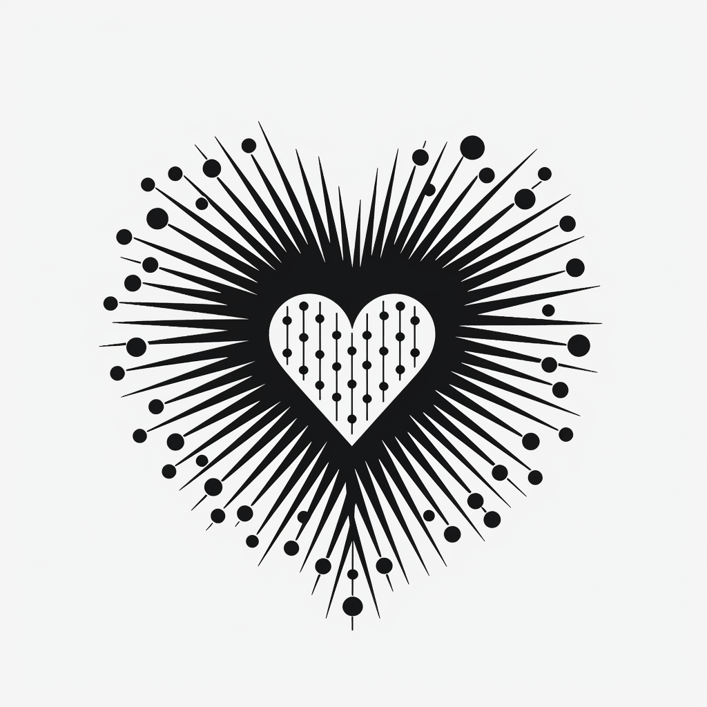 heart black and white clipart