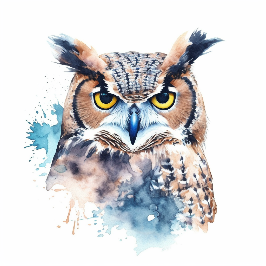 horned owl cliparts