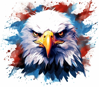 Create a bold and eye-catching clip art that showcases Freedom in patriotic colors, emphasizing the spirit of independence and liberty, white background, in the style of spray paint