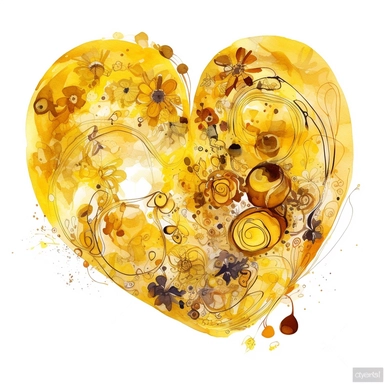 cartoons stiker planet heart cachalot pride watercolor pop art style clipart by Gustav Klimt golden , on a white background, detailed, realistic