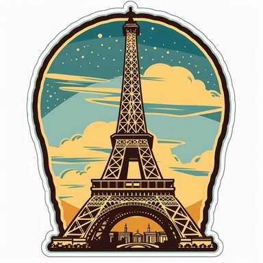 clipart sticker of Eiffel Tower