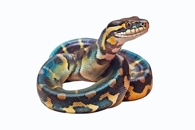 Watercolor, Black Pastel Ball Python Reptile, clipart, hd, on a white background, spaced out