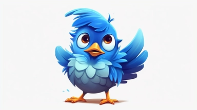 blue bird clipart, in the style of cartoonish innocence, rough-edged 2d animation, birds-eye-view, playful caricature, blink-and-you-miss-it detail
