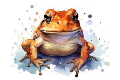 Watercolor, Oak Toad Amphibian, clipart, hd, on a white background, spaced out