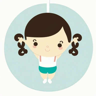 simple clipart. gymnast cute. white background