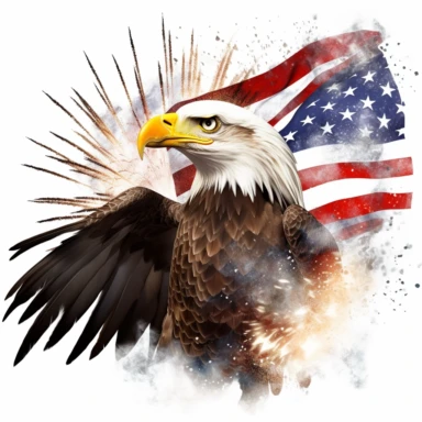 clipart of eagles, fireworks, USA Flags clipart