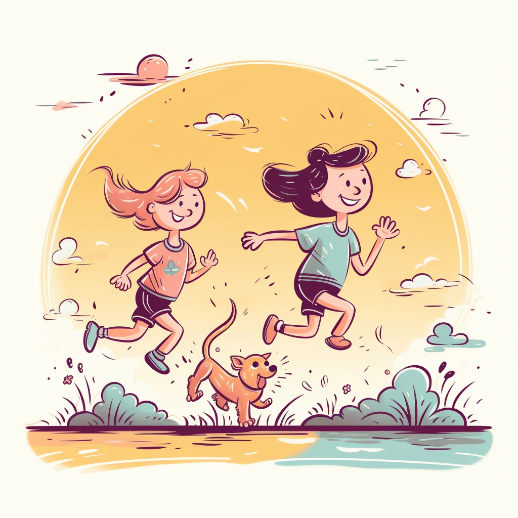 girl running clipart