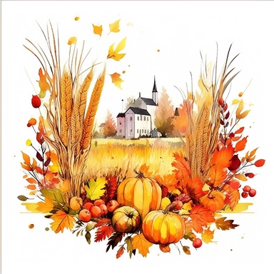 clipart of harvest festivals, autumn colors with white background, clearly defined separate image, high quality--ar3:4-no mockups, watermarks, numbers, writing, letters--q2--v5.1--s1000