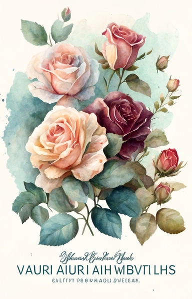 Create an image of vintage watercolor roses with splashes in a 2:3 ratio clipart. The final image should be created using traditional watercolor techniques, with high-quality paper and professional-grade paints.