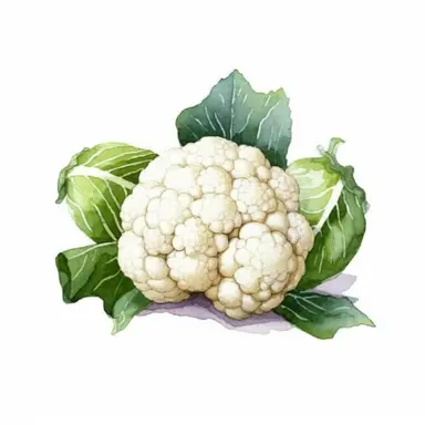 cauliflower, watercolor style, clipart, white background, vector